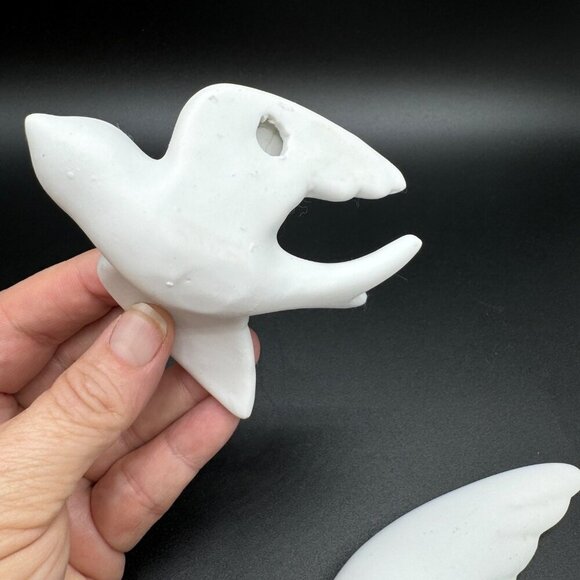 3Pcs Creative 3D Ceramic Bird Swallow Wall Decor Dining Decorative Ornaments Whi - Picture 7 of 16